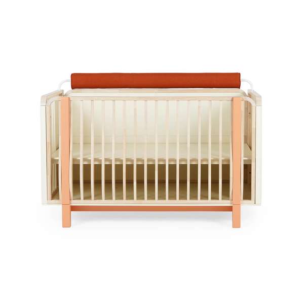 CEDAR 3 in 1 BABY CRIB CONVERTIBLE TO SOFA BED WRITING DESK 70x140cm Solid rubber wood ORANGE Pan Home Furnishings